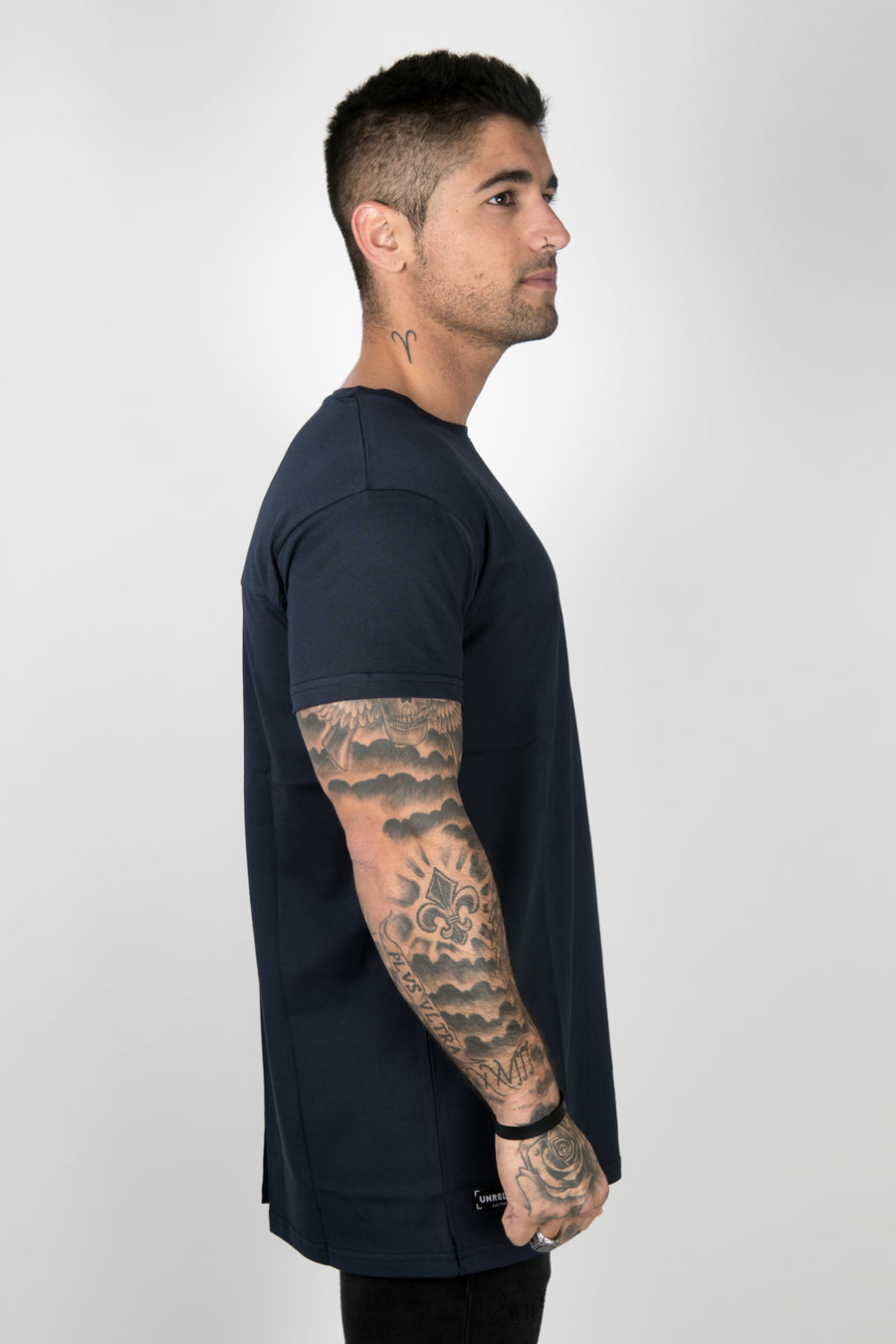 BASIC T-SHIRT WITH PLEAT BLUE